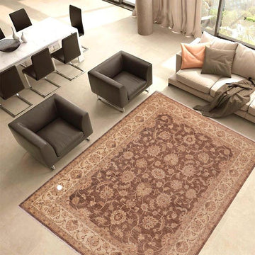 handmade Traditional Kafkaz Chobi Ziegler Lt. Brown Beige Hand Knotted RECTANGLE 100% WOOL area rug 8 x 10